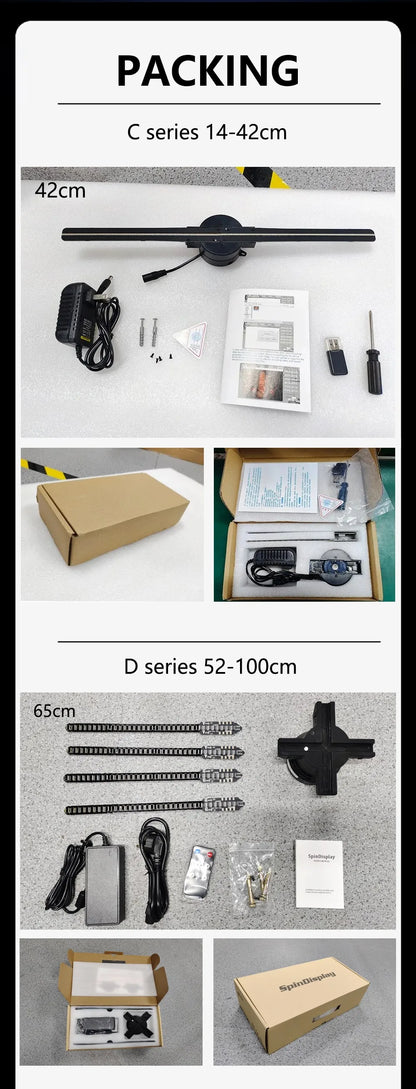 Hologram 3D Ventilador Projetor Advertising Display Luces Led light Sign Holographic Player Support Images Video Draw Audiences