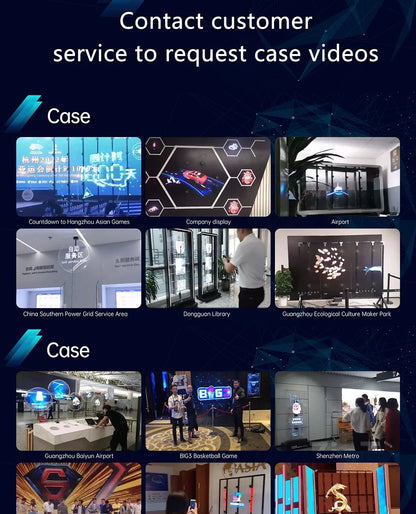Hologram 3D Ventilador Projetor Advertising Display Luces Led light Sign Holographic Player Support Images Video Draw Audiences