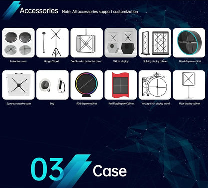 Hologram 3D Ventilador Projetor Advertising Display Luces Led light Sign Holographic Player Support Images Video Draw Audiences